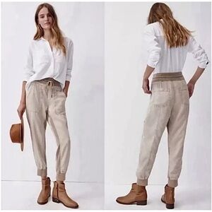By Anthropologie Taupe The Nomad Pull On Jogger Pants Drawstring Womens Size S